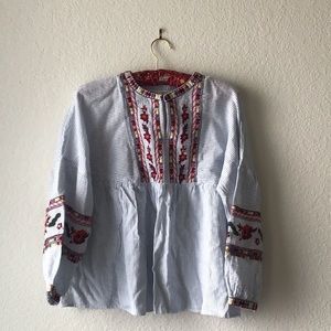 Embroidered Blue Shirt